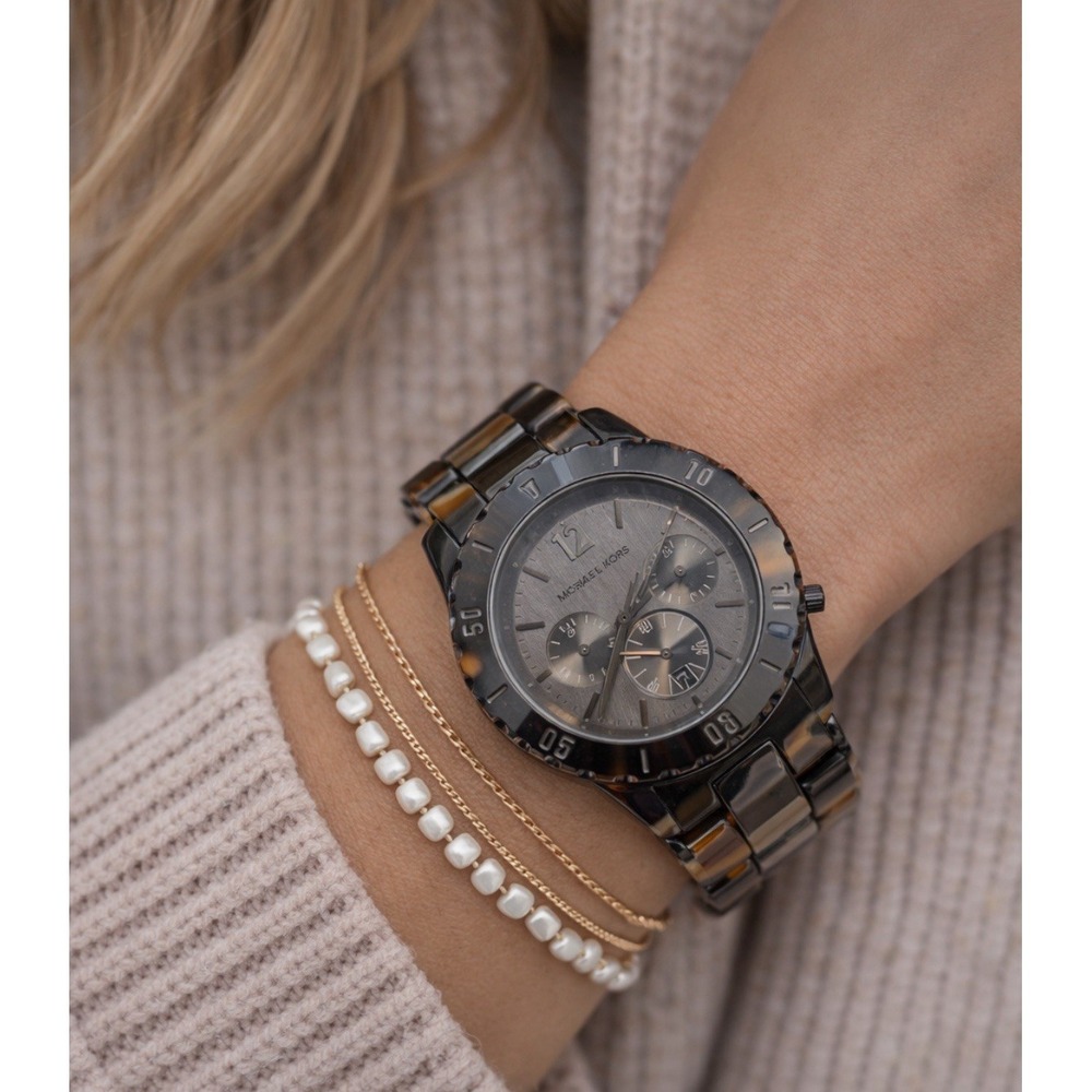 Michael‎ Kors Bel Aire MK5401 Watch for Women Tortoise Shell Band Charcoal Face